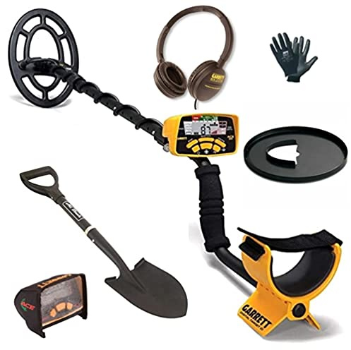 My Brand - Metal Detector Garrett ACE 300i + Cuffie + Piastra + Pala Nero + Guanti per Adulti e Adolescenti