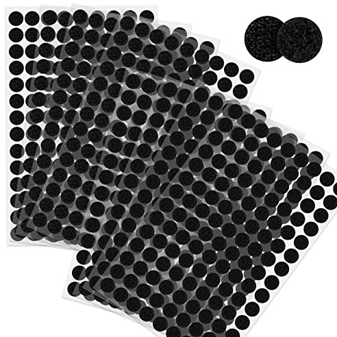 1008 Klettpunkte Selbstklebend, funvce 10mm Schwarz Klett Klebe Punkte Rund | Klettverschluss Selbstklebend, Self Adhesive Klettband Klettstreifen für Schule Lernmaterial, Weihnachtskarten