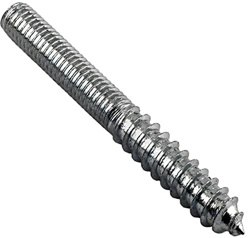 M8 WOOD TO METAL DOWELS WALL HANGER BOLTS FURNITURE FIXING ZINC (10, 90mm)