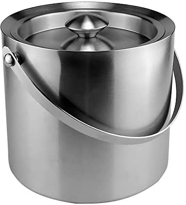 YXSH Cubos De Hielo Portátiles De Acero Inoxidable De Doble Capa Utensilios De Cocina Barril De Refrigeración para Vino Y Champán