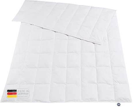 moe Natural Dream Sommer Daunendecke 135x200 cm - Sommerdecke, Bettdecke Sommer, Made in Germany, 90% Daunen, auch für Allergiker geeignet, 100% Baumwolle, Füllmenge 250 g