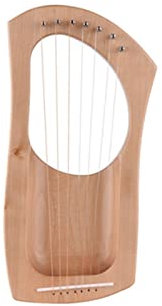 KESHUO Leier Harfe Holz Lyre Harfe 7-String Metallsaiten Birke Massivholz String Instrument Mit Tragetasche String Instrument Harfe