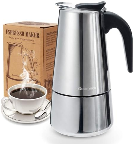 Godmorn Stovetop Espresso Maker, Italian Moka Pot 600ml/12 Cup (Italian Espresso Cup = 50ml), Coffee Maker for Induction Hob