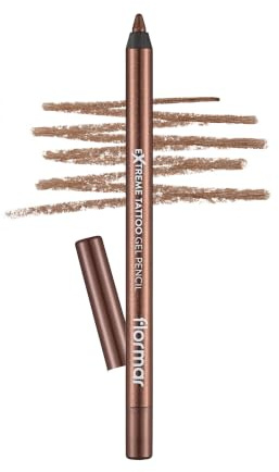 Flormar Extreme Tattoo Gel Pencil - Tattoo Effekt Eyeliner – Intensiv Pigmentierter Glitter Eyeliner Stift – Gel-Eyeliner Wasserfest für Augen Make-up - 001 Glitzy Brown