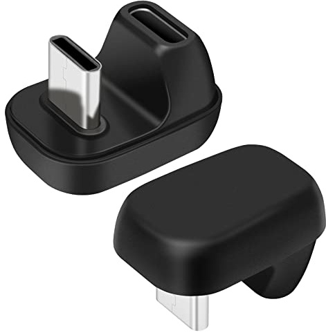 Adaptateur Coudé USB C 180 Degrés en Forme de U, USB C 2.0 Mâle vers Femelle, Type C Connecteur de Transfert de Données Compatible pour Samsung, MacBook et Plus