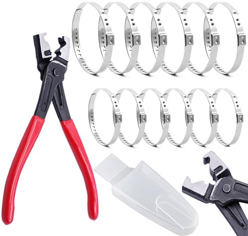 bumnay Kit de 13 outils de serrage pour joint de coffre CV, arbre d'entraînement réglable en acier inoxydable (6 petits, 6 grands) avec pince de serrage pour la plupart des voitures