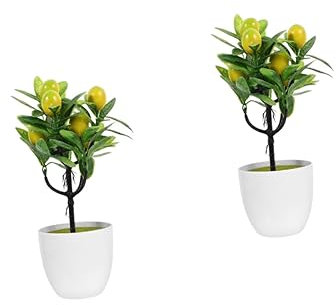 ABOOFAN 4stücke Künstliche Zitronenbaum Deko Realistische Simulation Pflanzen Für Innen Und Außendekoration Pflegeleichte Bonsai Für Wohn Und Bürogestaltung