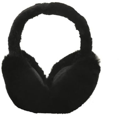 Yurosiay Ohrenwärmer Damen Winter Plüsch Ohrenschützer Faltbare Einfarbige Fell Ohrenwärmer Outdoor Verstellbarer Plüsch Earmuffs Weiche Kälteschutz Ohrenwärmer Winterzubehör 20×22cm Schwarz