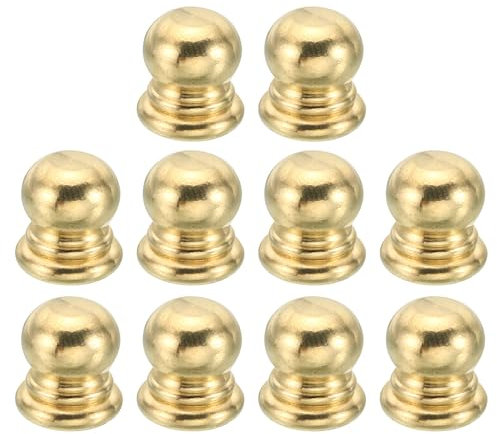 PATIKIL M5x0,8 Filetage Laiton Capuchon Écrous Bouton, 10 Paquet Lampe Embout Décoratif Vis Bouchons Écrou Poignée Bouton Décoratif pour Éclairage Meubles Armoire, 10 mm
