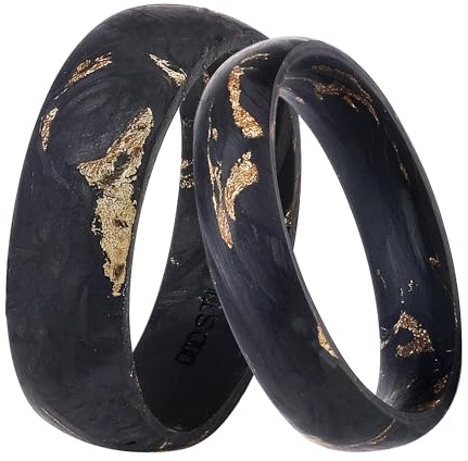 DOOSTI Trauring/Ehering/Partnerring aus Carbon - UNIQUE- Carbon marmoriert - Damen und Herren Variante