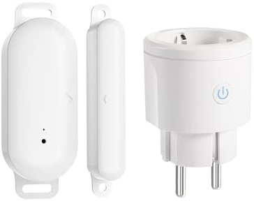 UTOI Funk Abluftsteuerung Set mit Fenster-Magnetkontakt und Funksteckdose für Dunstabzugshaube Kamin Fensterschalter Wireless Fensterkontaktschalter