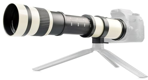 Obiettivo con messa a fuoco manuale, bianco 420.800 mm apertura F 8.316 Telescopio con messa a fuoco manuale completa Zoom teleobiettivo per fotocamera con attacco EF S Concerti