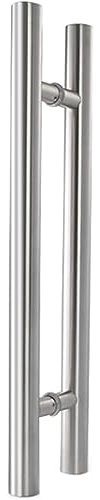 Schiebe-Scheunentür, Duschtür, 24/31 Schiebe-Scheunentür, Eingangs-Rundstange, Push-Pull-Türgriff aus Edelstahl, zweiseitiges Design für Tore, Garagen (Farbe: Silber, Größe: 40 cm/1,3 Fuß)