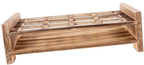 Cabilock Bandeja Para Servir Vasos De Vidrio Madera Carbonizada Soporte Estable Para Copas De Vino Bar Cocina Comedor Pack Funcional De Almacenamiento