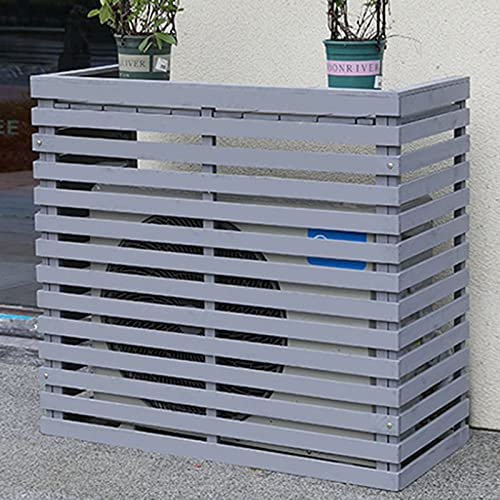 Klimaanlagenabdeckung, Holzgitter-Klimaanlagenabdeckung – Außeneinheit Rahmen & Bonsai-Design | Geeignet für verschiedene Szenen | Schutz der Klimaanlage
