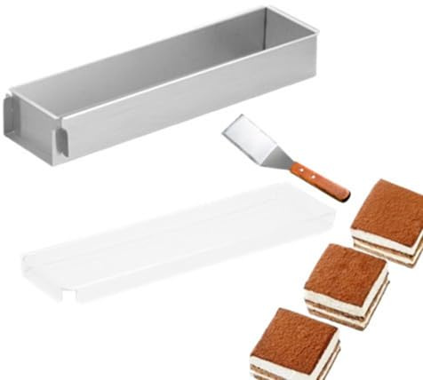 Générique Casserole à gâteau rectangulaire Pane Tiramisu avec Assiette de Chicane Amovible poêle à gâteau Rectangle Non cadré Moule à gâteau glacée Facile à Nettoyer pour la Cuisine