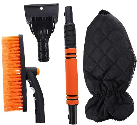 Toyvian Guantes para Pala De Nieve Ajustable Cepillo y Raspador De Hielo para Parabrisas Quitanieves para Uso Coche y Escenarios De Nieve