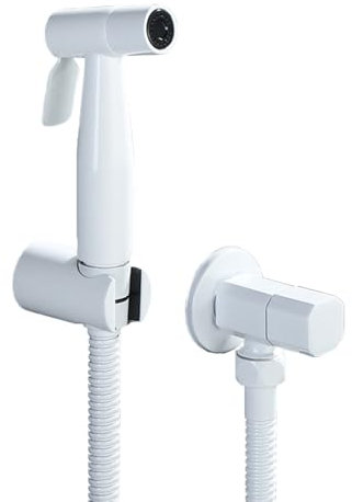 TYMYW Toilet Douche Spray Kit White with 1.5M Shower Tube Wall-Mounted Handheld Bidet Sprayer for Toilet for Bathroom