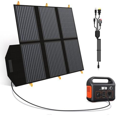 FlexSolar 60W Faltbares Solarladegerä, tragbare Solarmodule mit DC/USB A&C | (PD 45W) Ausgang für Notstromversorgung Camping Rucksäcke Kompatibel mit Smartphone Tablet Stromstation