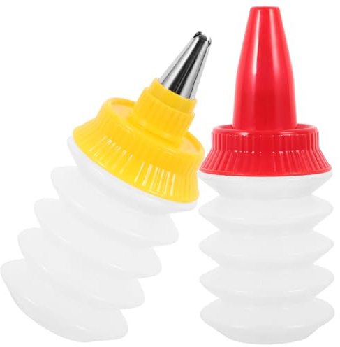 FUNOMOCYA Botellas para Glaseado Reutilizables de 2 Piezas en PP, Portátiles para Decoración de Pasteles y Repostería Casera, Ideales para Glasear Galletas y Hojaldres Color Aleatorio