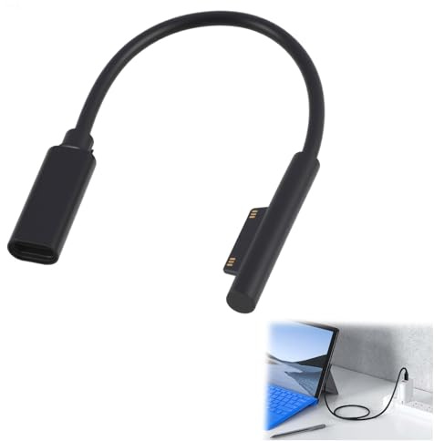 Surface Type-C Ladekabel, 0.15M Nylon Geflochten, 45W 15V3A USB-C Ladegerät PD-Netzteil Erforderlich, Kompatibel mit Microsoft Surface Pro7, Pro6, Pro5, Pro4, Pro3, Laptop，surface pro x