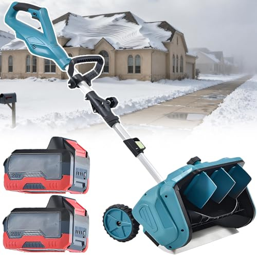 ErShangMao Spazzaneve Senza Fili 2025 Aggiornato - Pala da Neve Senza Spazzole da 1000 W, Autonomia di 30 Minuti, Angolo Regolabile in 3 Direzioni, Peso Leggero di 6,5 kg, per l'inverno 2batteries