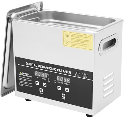 Mqwdxzfes 3L Digital Ultrasonic Cleaner, Stainless Steel Ultra Sonic Bath Cleaning Tank Machine with Heater & Digital Timer, Ultra Sonic Cleaner for Jewelry Glasses Dentures Tools Laboratory, 0-80 °C