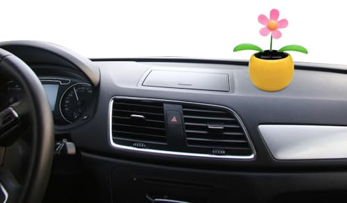 Flores Danzantes - solar para coche , decoración para salpicadero de coche con energía solar, para salpicadero de coche con cabeza temblorosa para salpicadero