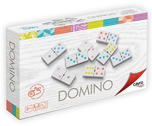 Cayro - Domino - + 6 Anni - Modello Moderno E Decorativo - Classico Gioco Da Tavolo Per Bambini E Adulti - Realizzato In Legno Naturale - Da 2 A 6 Giocatori