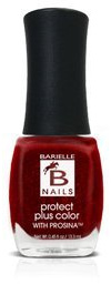Barielle Protect Plus Color Nail Polish - Elle's Spell, A Jelly Red with Colored Foil Flakes Nail Color with Prosina .45 ounces