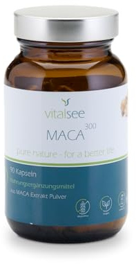 Vitalsee MACA 300 Extrakt – 90 vegane Kapseln – 4:1 Wurzelextrakt – hochkonzentriert – glutenfrei, laktosefrei, ohne Zusätze – im Glas
