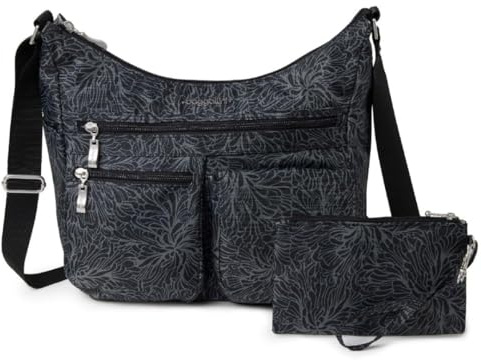 Baggallini Women's Everywhere Bagg With Rfid Hobo Bag, Midnight Blossom, One Size UK