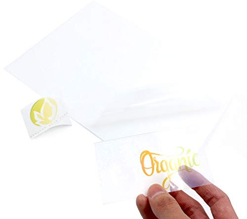 Aufkleber für Tintenstrahl- und Laserdrucker, A4, halbtransparent, geringe Deckkraft, wasserfest, Vinyl, glänzend, selbstklebend, 10 Stück