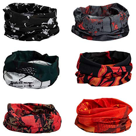 CICMOD 6 Stücke Bandanas Multifunktionstuch Kopftuch Sports Elastische Schals Schlauchtuch Halstuch Motorrad Radfahren Wandern Ski Outdoor Sports Aktivitäten