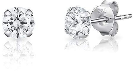 DTPsilver - Kubisk zirkonia stiftörhängen - dam- och herrörhängen dubbar 925 sterlingsilver - diamantörhängen män och kvinnor - herrörhängen - pojkar örhängen - små silverdubbar 2,3,4,5,6 mm