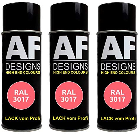 Alex Flittner Designs Spraydose RAL3017 ROSE seidenmatt, seidenmatt | 3er Pack RAL Spraydosen a 400 ml pro Dose
