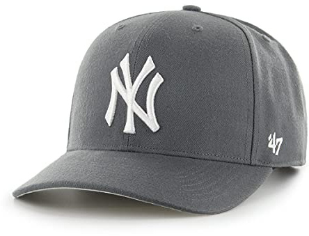 47 MLB New York Yankees Cold Zone MVP DP Unisex-Baseballkappe, Verstellbar, Hochwertiges Design, White Logo, Charcoal Grey