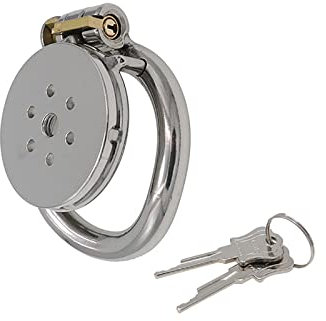 Piatto Chastity Cage Uomo Sex Toy Gabbia Pene Metallo Bdsm Male Chasity Cage Per Giochi Erotitici Sexy Per Coppie (L)