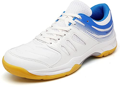 AIRFUL Weiße Tennis-Badminton-Schuhe, modische Turnschuhe für Damen, Leichter Outdoor-Volleyball-Sneaker, geeignet für Handball, Floorball, Squash (Color : Blue, Size : 36 EU)