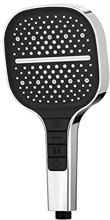 7 Stufen Duschkopf, Multifunktionaler Hochdruck-Handbrausekopf, Universeller Wasser sparender großer Duschkopf, Einhand verstellbarer Duschkopf für Bad Massage Spa (Silber)