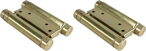 Coppia Cerniere a Molla a Doppia Azione, Cerniere a Molla per Porta Battente, Saloon, Caffè, Cardini Porta Salone, Bar - Diversi Colori e Dimensioni (Ottone 100 mm)