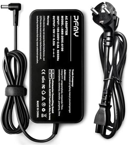 PFMY 19V 6.32A AC Adapter Netzteil Notebook Ladegerät für ASUS ZX50 GL552J FX-Plus GL552JX ZX50J N53S N550 G50 G51 G53 G55 G60 G70 G71 G72 N750 N500 N53S N55 FX504 UX510 N56J N56VM N56VZ Laptop
