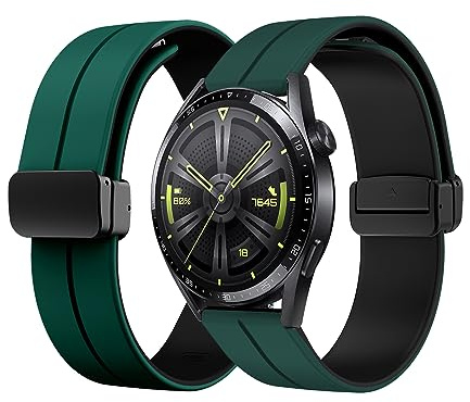 Silikon Armband für Huawei Watch GT2 46mm Magnetisch Armband 22mm Ersatzarmband Sport Silikon Weiches Armbänder mit Herren Damen Sportarmband mit Huawei Watch GT 2 46mm Ersatzband (14,22MM)