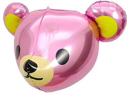 Großer rosa Bär Folienballon, ca. 59 * 58 cm - Ideal für Kindergeburtstage, Baby-Duschen, Taufen, Partys, Dekorationen, Geschenke