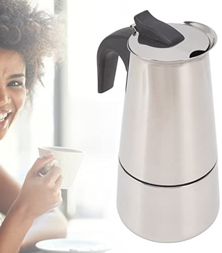 Kaffeekanne, Edelstahl Kaffeemaschine Kaffeemaschine Perkolator Topf Brühkaffee auf Feuer, Grill oder Herdplatte, kein schlechter Plastikgeschmack Ideal für Zuhause, Camping und Reisen(100ml)