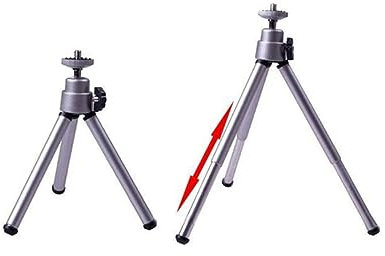 RORPOIR Mini Trípode Ajustable para Teléfono Móvil y Cámara Soporte De Aluminio 3 Patas Portátil Compatible Mayoría De Dispositivos Color Negro