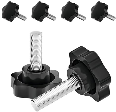 Ctyjia 4 Stück Klemmknopf Flügelschraube M6 x 16mm Sternschraube, Sterngriff Schrauben, Klemmknopf für Werkzeugmaschine, Elektronische Geräte