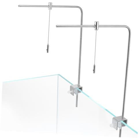 Aquarium Lichthalterung Verstellbar für Glas, Aluminiumlegierung Silber