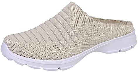 BOTCAM Atmungsaktive Schnürschuhe für Damen, Flache Freizeitschuhe, Unisex, leichte Arbeitsschuhe, sportliche, atmungsaktive Arbeitsschuhe Pons Damenschuhe (Beige, 42)