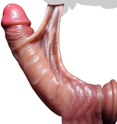 GKLWEJ Gode Femme Sex, 21.5 cm Gode anale Penis pour Homme, Penisse Silicone avec Ventouse Puissante pour Femme, Godemichets Pénis avec Courbe pour Débutants et Couples, Gay, Couleur chair